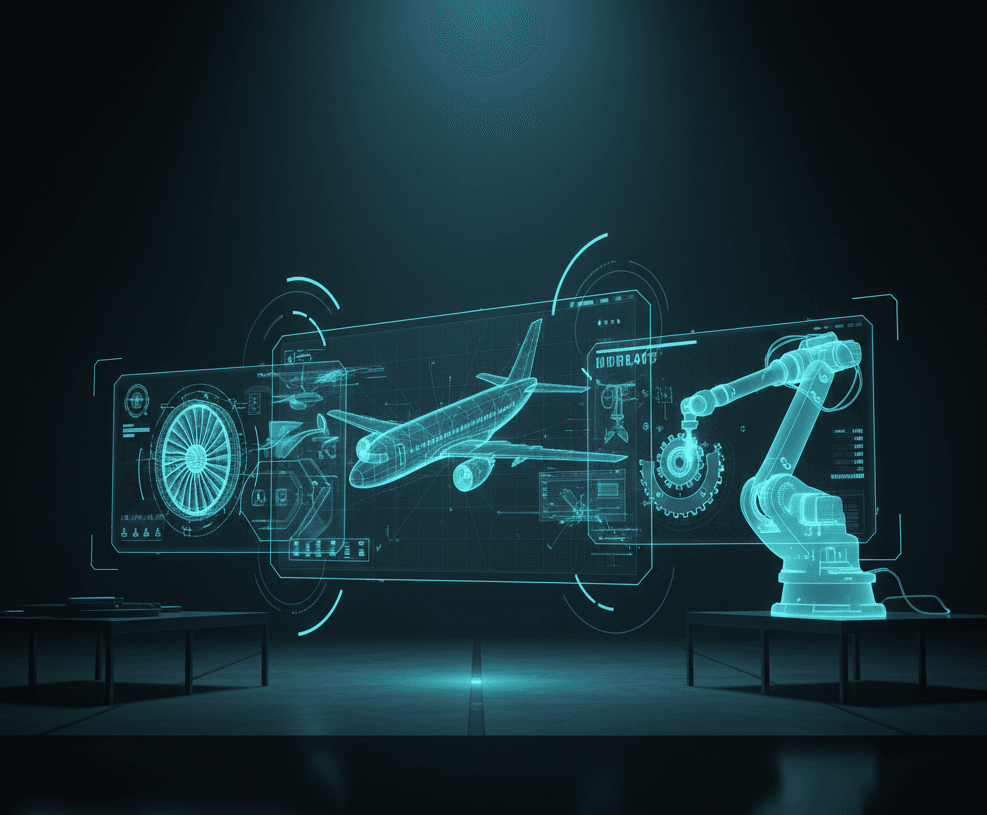 Aerospace schematic interface with aircraft